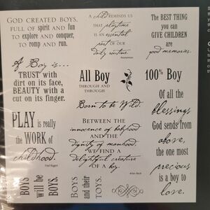 Cloud 9 Design SIMPLE THOUGHTS-A BOY'S LIFE Clear Cling Stamps Set of 14 NEW